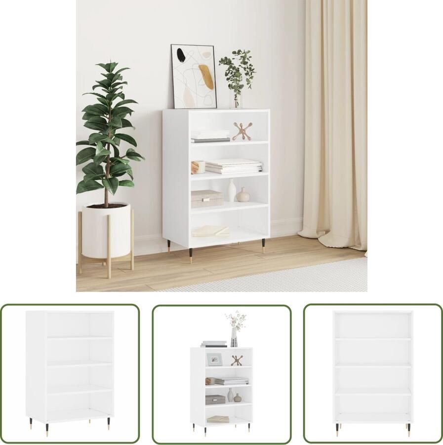 VidaXL Hoge kast 57x35x90 cm bewerkt hout wit Hoge Kast Houten Kast Wit Kast Opbergkast Salontafel