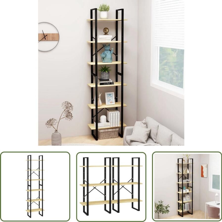 VidaXL Houten Kast Opbergkast Opbergrek 60x30x210 cm massief grenenhout Grenoble Hout Bruine Kast Bibliotheekkast