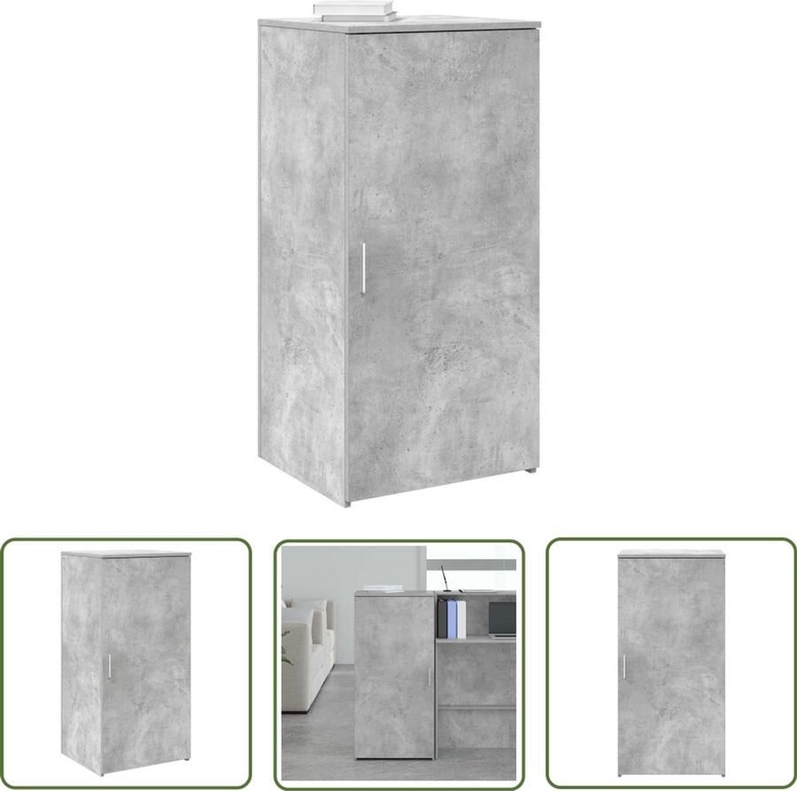 The Living Store Opbergkast 50x45x103 5 cm bewerkt hout betongrijs Opslagkast Houten Kast Grijze Kast Bergruimte Organisatorisch