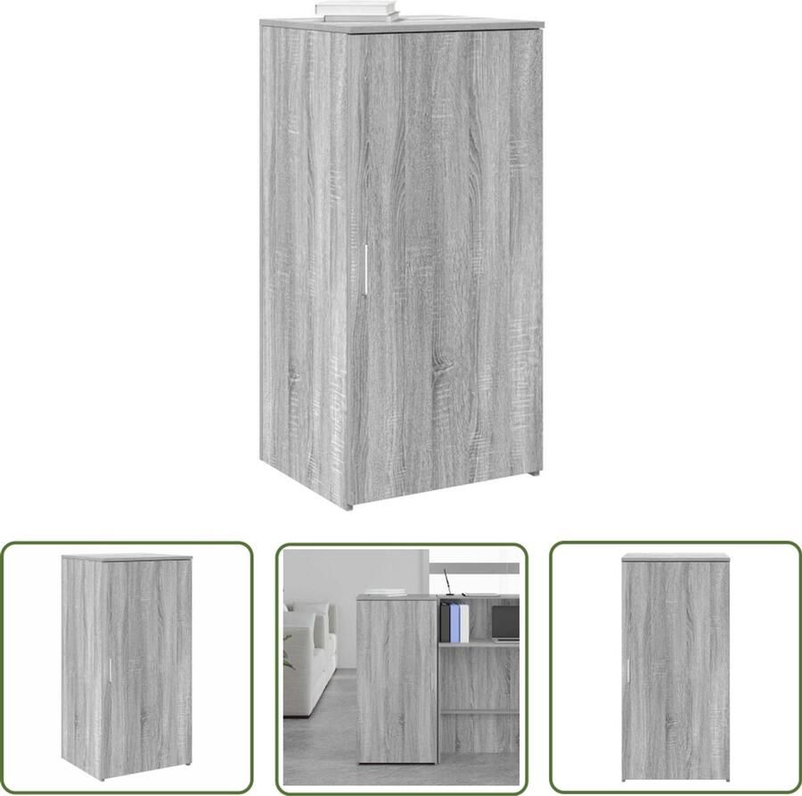 VidaXL Houten Kast Opslagkast Opbergkast 50x45x103 5 cm bewerkt hout grijs sonoma eikenkleur Grijze Kast Salontafel Tv Tafel
