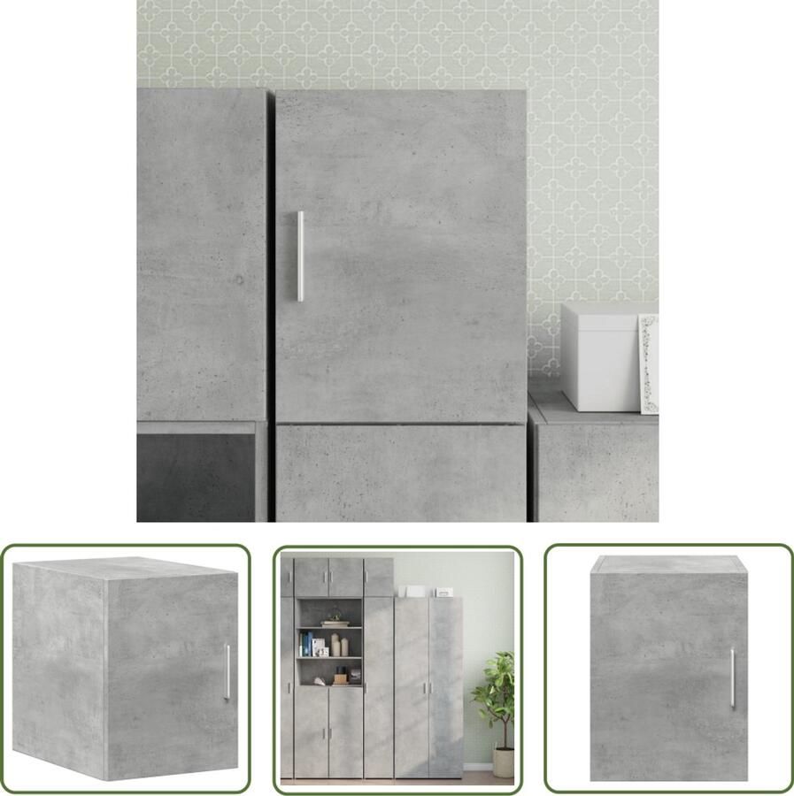 VidaXL Wandkast 30x42 5x40 cm bewerkt hout betongrijs Wandkast Houten Kast Grijze Kast Opslagoplossing Compact Design