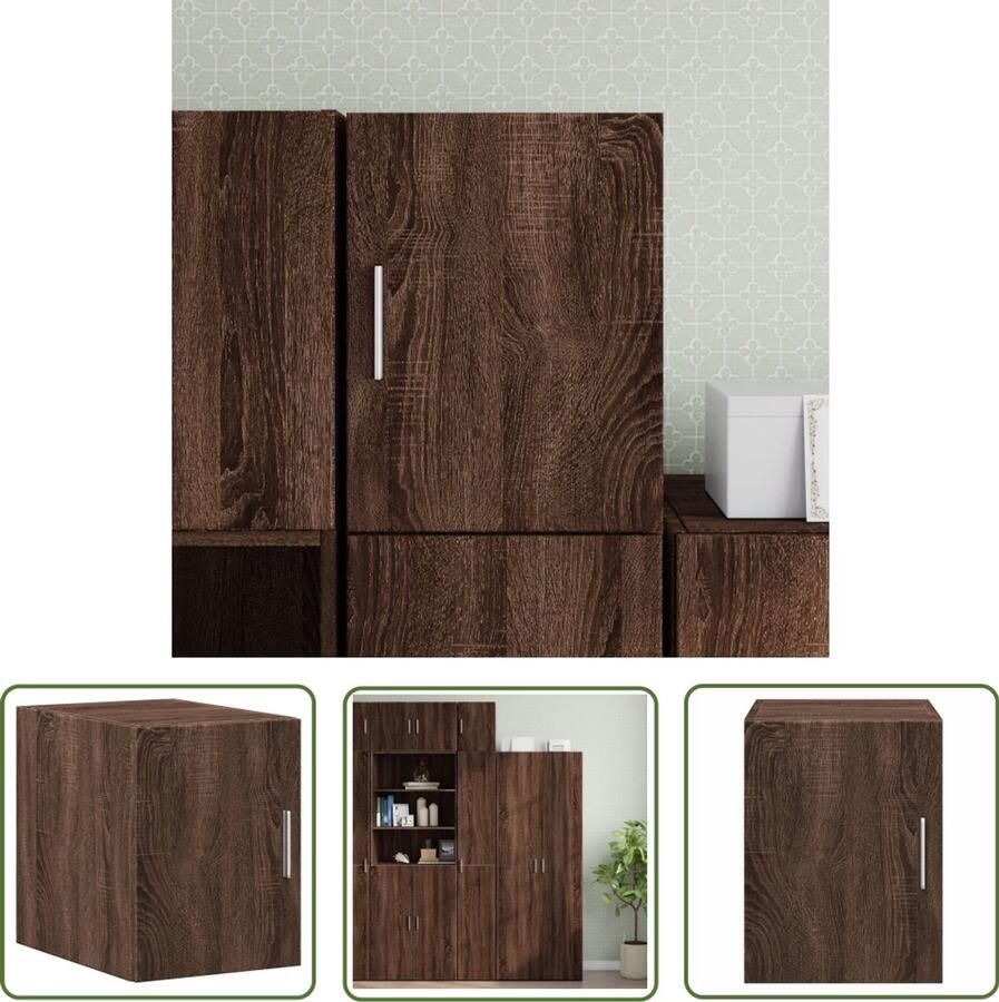 The Living Store Wandkast 30x42 5x40 cm bewerkt hout bruin eikenkleur Wandkast Houten Kast Opbergkast Badkamerkast Keukenkast