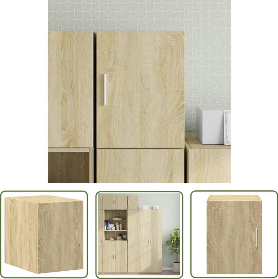 The Living Store Wandkast 30x42 5x40 cm bewerkt hout sonoma eikenkleurig Zwevende Kast Wandkast Houten Kast Opbergkast Salontafel