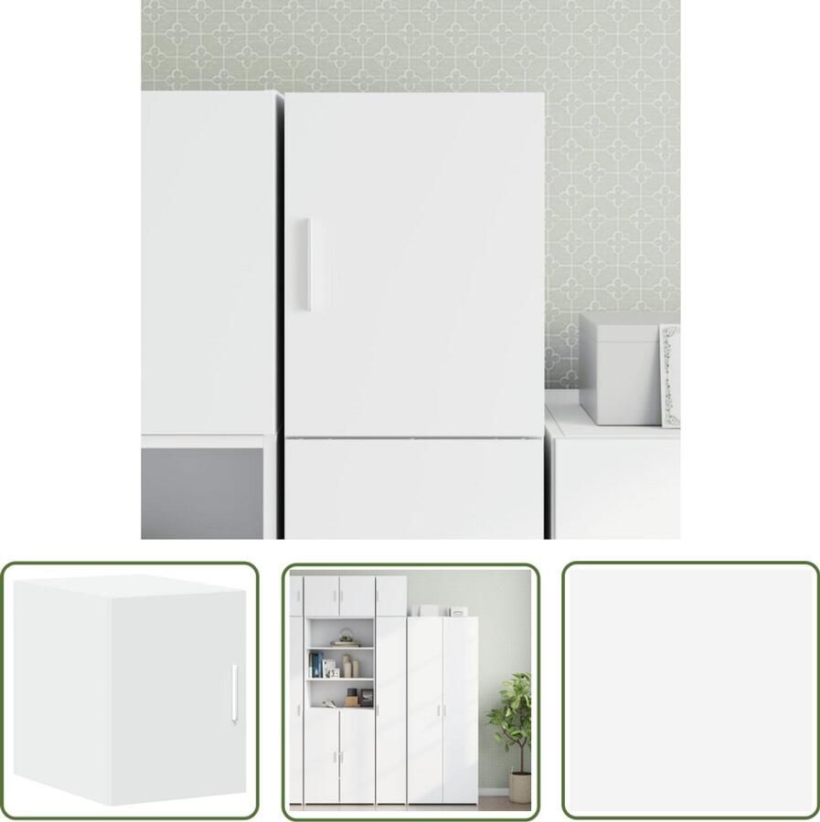 The Living Store Wandkast 30x42 5x40 cm bewerkt hout wit Hangkast Wandkast Opbergkast Houten Kast Witte Kast