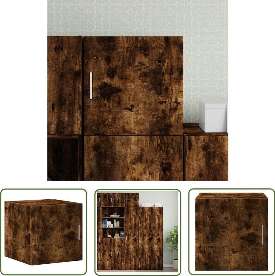 VidaXL Wandkast 40x42 5x40 cm bewerkt hout gerookt eikenkleurig Wandkast Houten Kast Bergruimte Opslagoplossing Bruine Kast