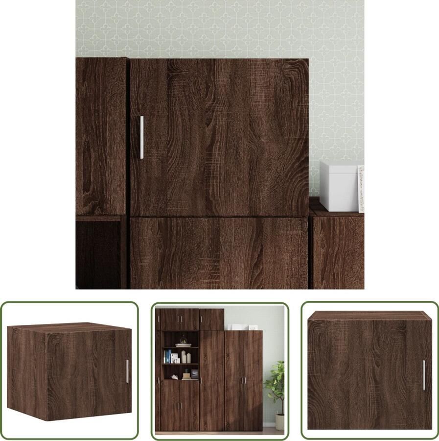 The Living Store Wandkast 45x42 5x40 cm bewerkt hout bruin eikenkleurig Zwevende Kast Houten Kast Wandkast Opbergkast Salontafel