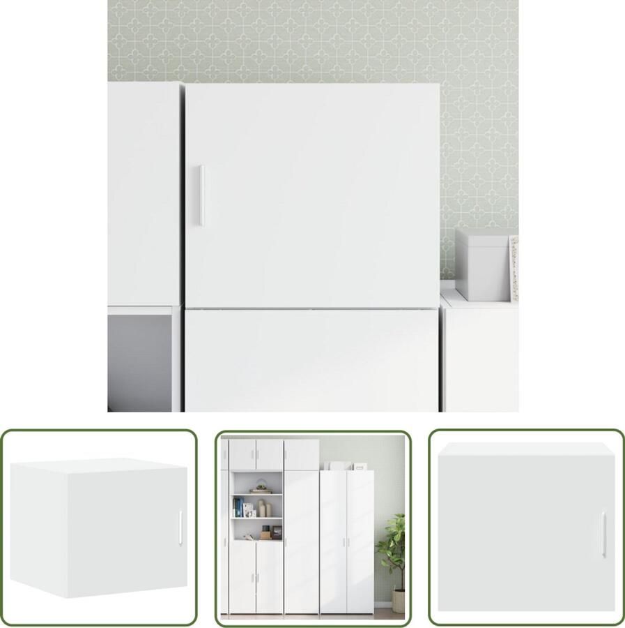The Living Store Wandkast 45x42 5x40 cm bewerkt hout wit Hangkast Wandkast Houten Kast Opbergkast Keukenkast