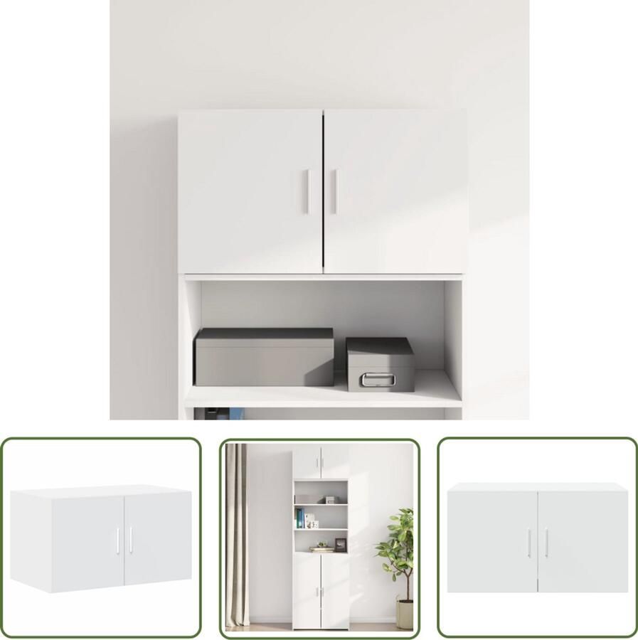 VidaXL Houten Kast Wandkast 70x42 5x40 cm bewerkt hout wit Opbergkast Wit Kast Living Room Furniture