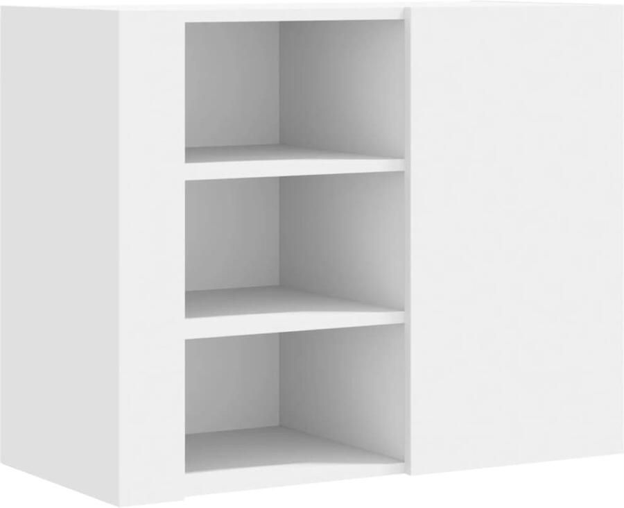 VidaXL Wandkast 75x35x60 cm bewerkt hout wit