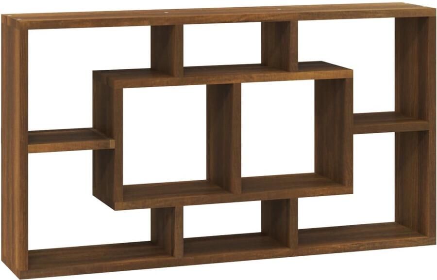 The Living Store Wandkast Onzichtbaar montagesysteem Muurmontage 85x16x47.5 cm Bruineiken Hoge kwaliteit - Foto 2