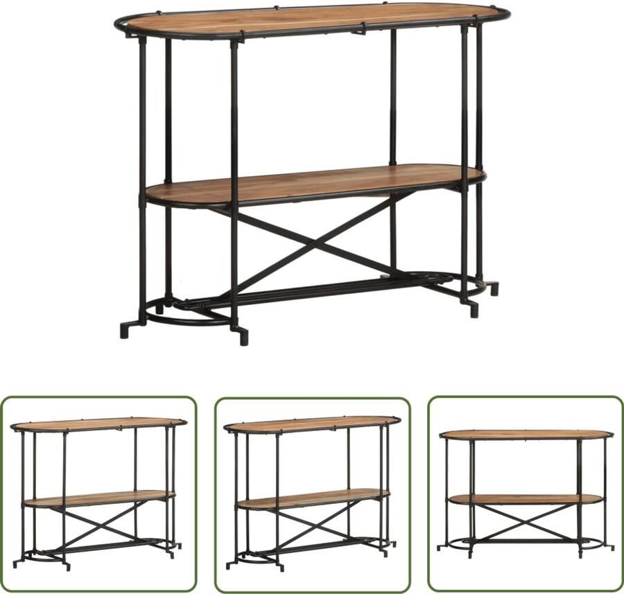 The Living Store Wandtafel 110x42x76 cm massief acaciahout Wandtafel Salontafel Bijzettafel Houten Tafel Acaciahout