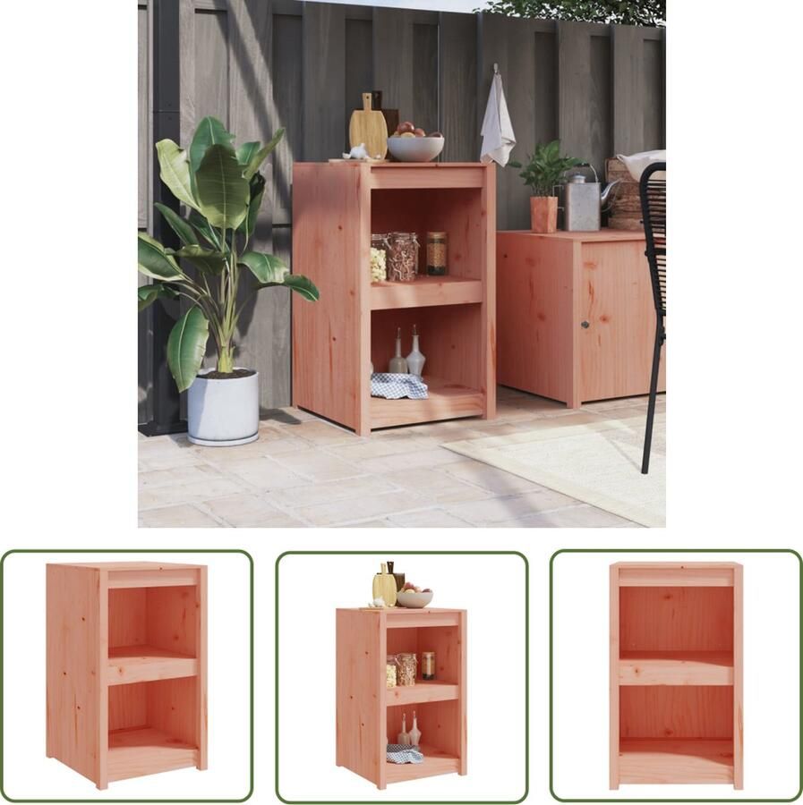 The Living Store Keukenkast voor buiten 55x55x92 cm massief douglashout Buitenterras Buitenshuis Koken Tuinkamer Hout Kast Douglas Hout