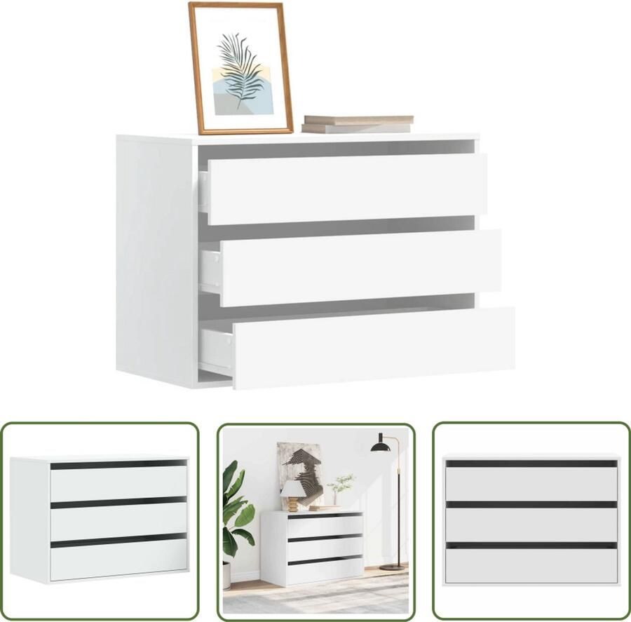 VidaXL Ladekast 80x41x58 cm bewerkt hout wit Ladekast Houten Ladekast Wit Ladekast Vintage Ladekast Salontafel