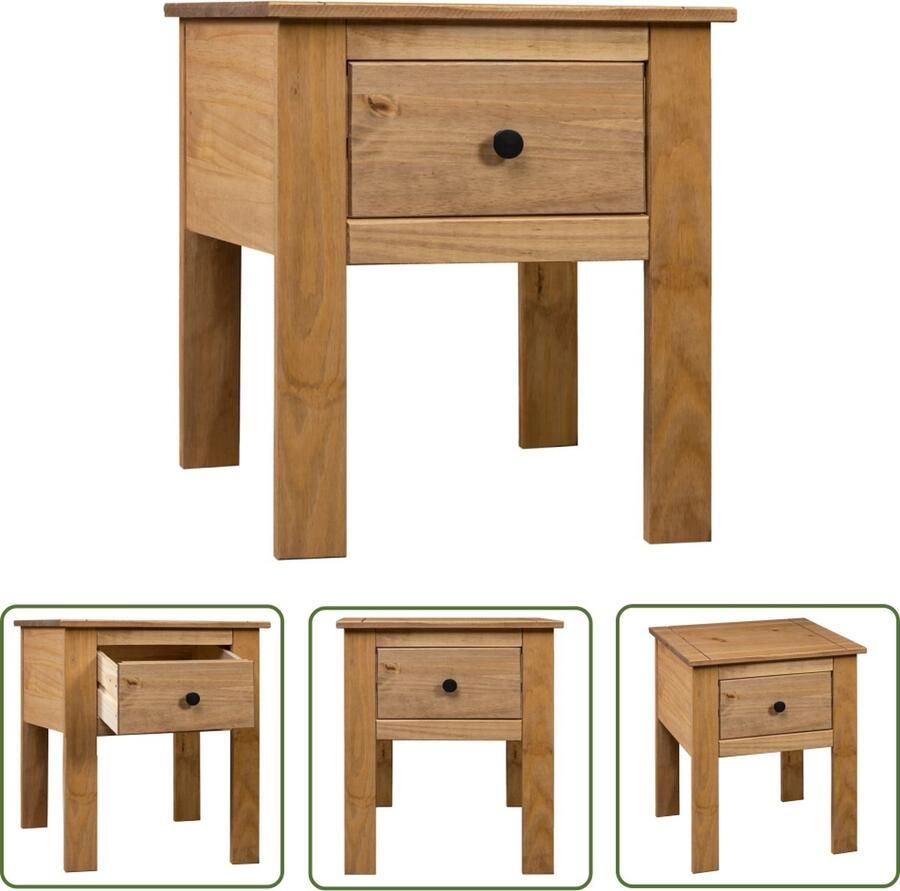 The Living Store Nachtkastje Massief Grenenhout Naturel 46x40x57 cm Met 1 lade Nachtkastje Houten Nachtkastje Grenenhouten Nachtkastje Nachtlampkast Slaapkamerserie