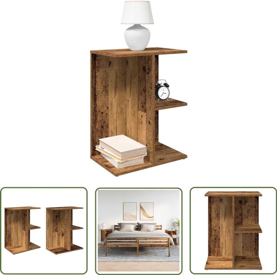 The Living Store Nachtkastjes 2 st 46 5x29x61 cm bewerkt hout oud houtkleurig Nachtkastjes Houten Nachtkastjes Vintage Nachtkastjes Slaapkamersdecoratie Opbergkastjes