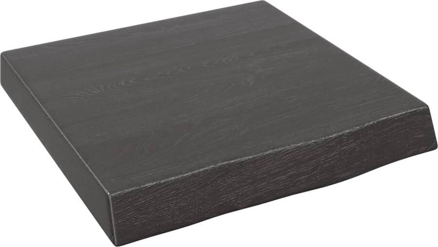 VidaXL Houten Plank Wanddecoratie Wandschap 40x40x(2-6)cm behandeld massief eikenhout donkerbruin Eikenhouten Wandrek Vintage Wandplank Industriële Wandopstelling