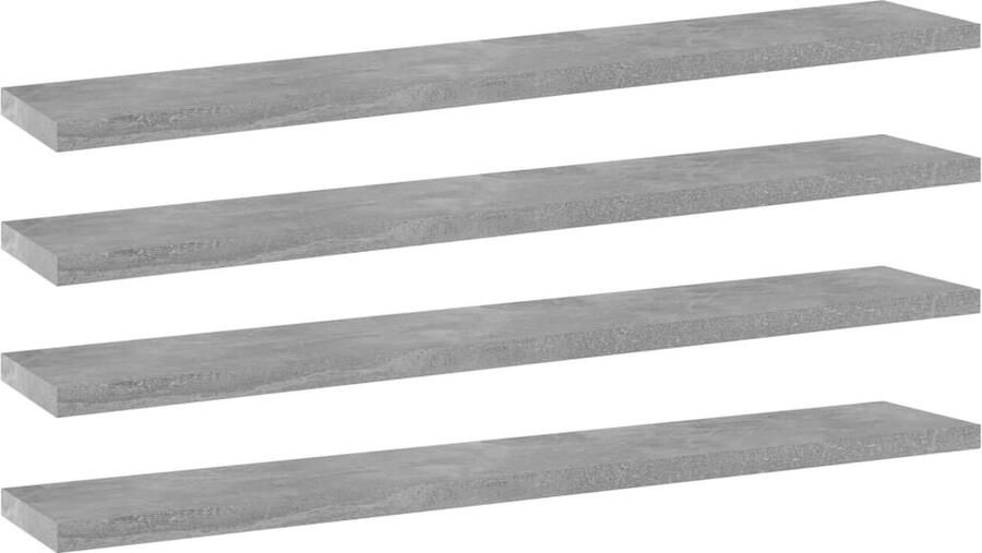 The Living Store Wandschappen 4 st 60x10x1 5 cm bewerkt hout betongrijs Wandplanken Opbergruimte Houten Plank Betonnen Grijze Muurdecoratie Living Room Decoratie