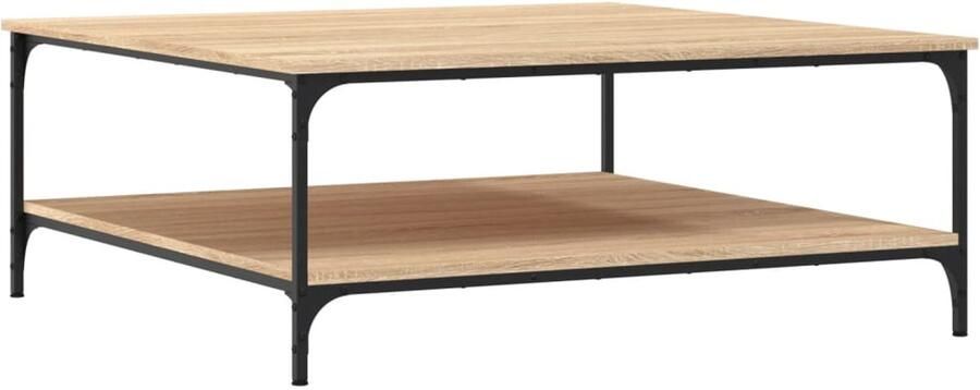 The Living Store Salontafel 100x100x40 cm bewerkt hout sonoma eikenkleurig Salontafel Houten Salontafel Eiken Salontafel Tv Tafeltje Bijzettafel
