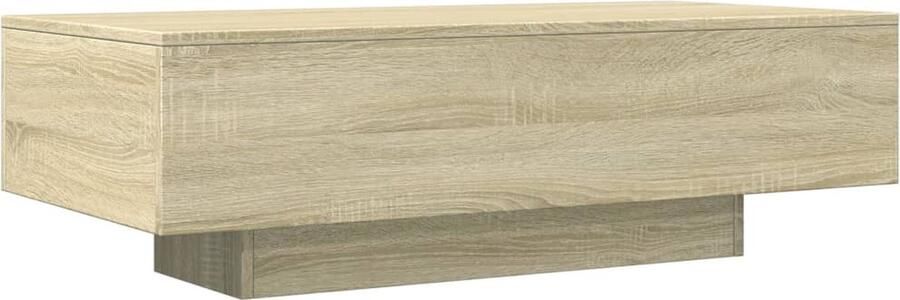 The Living Store Salontafel 100x49 5x31 cm bewerkt hout sonoma eikenkleurig Salontafel Houten Salontafel Eiken Salontafel Sonomaplank Bruine Salontafel