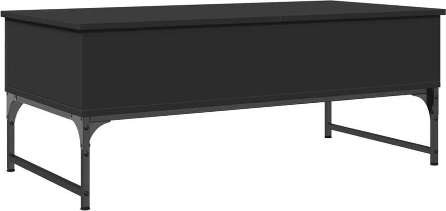 VidaXL Salontafel 100x50x40 cm bewerkt hout en metaal zwart Salontafel Houten Salontafel Zwarte Salontafel Industrieel Salontafel Modern Salontafel