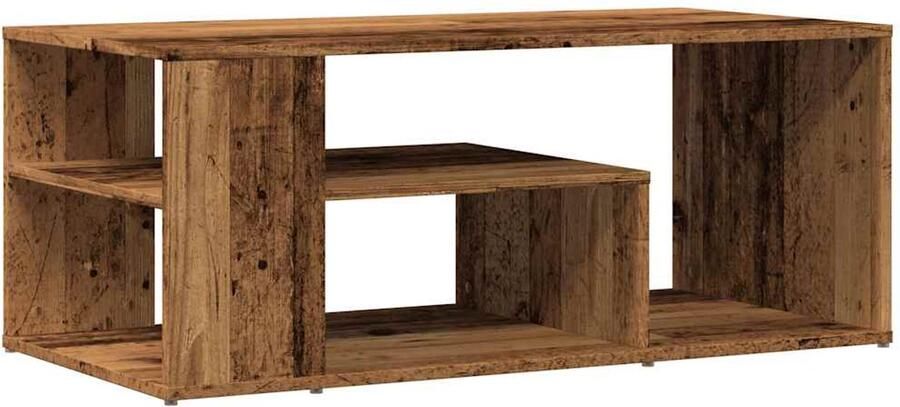 The Living Store Salontafel 100x50x40 cm bewerkt hout oud houtkleurig Salontafel Houten Salontafel Bijzettafel Woonkamer Meubilair Vintage Stijl