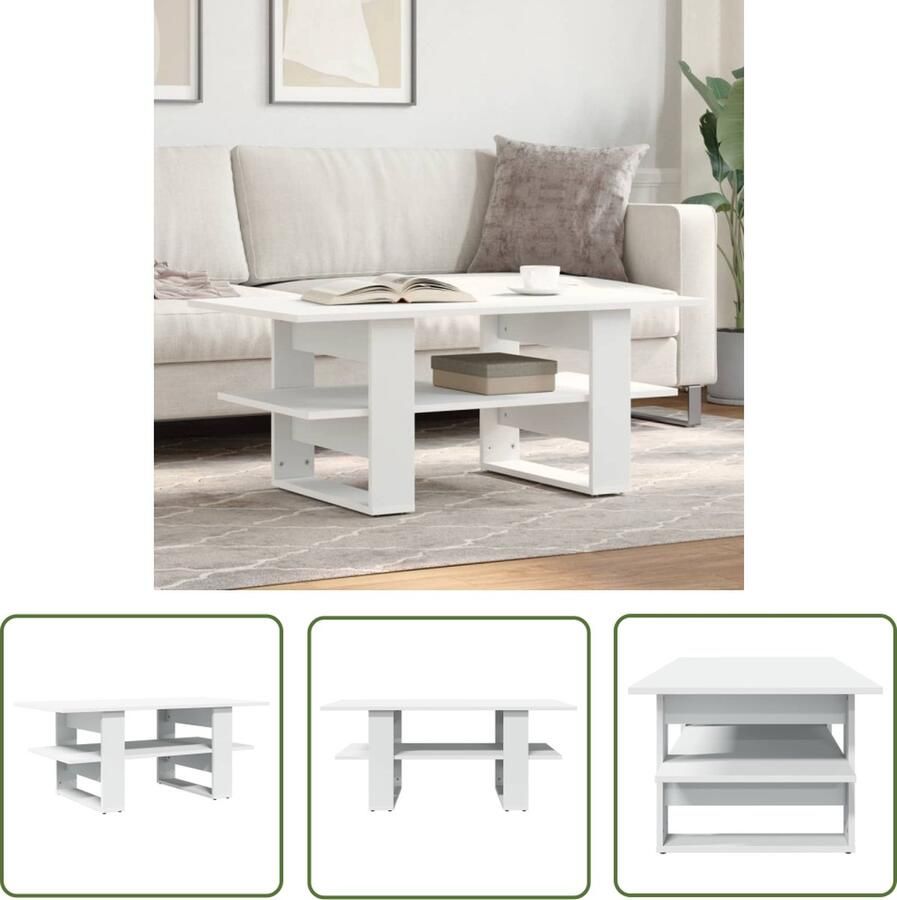 VidaXL Salontafel 102x55x42 cm bewerkt hout zwart Salontafel Houten Salontafel VitaXL Salontafel Moderne Salontafel Living Room Furniture