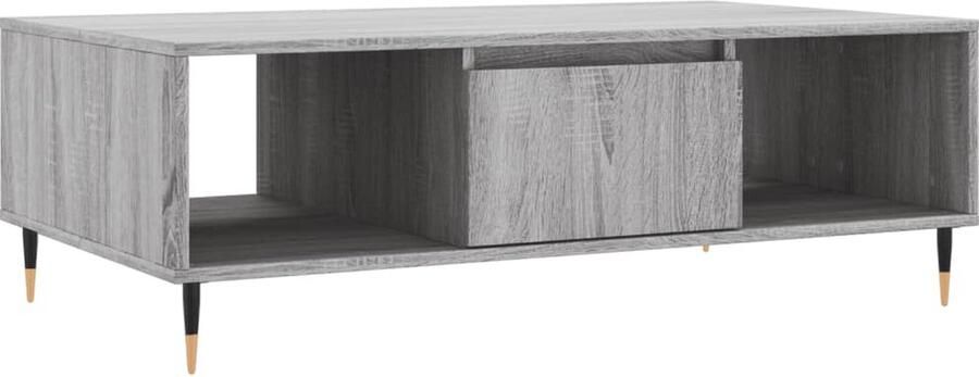 VidaXL Salontafel 104x60x35 cm bewerkt hout grijs sonoma Salontafel Houten Salontafel Grijze Salontafel Living Room Furniture Koffietafel