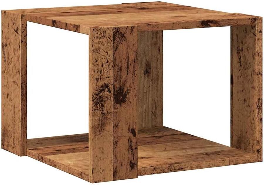 VidaXL Salontafel 40x40x30 cm bewerkt hout oud houtkleurig Salontafel Salontafels Bijzettafel Banktafel
