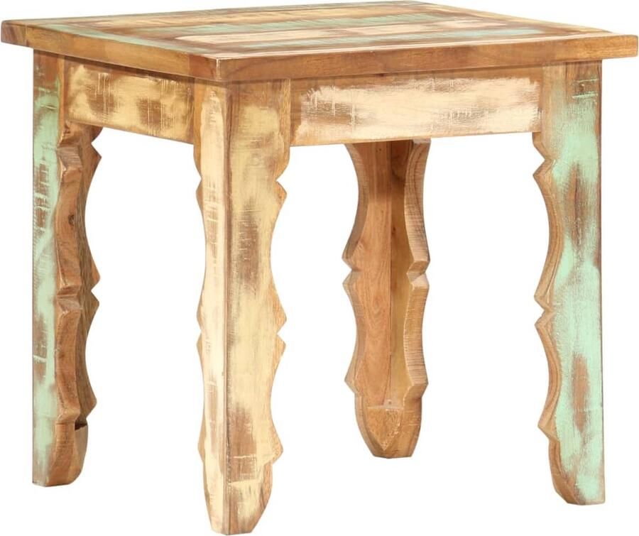 The Living Store Salontafel Exotische Stijl Gerecycled Hout 40x40x40 cm Handgemaakt Salontafel Houten Salontafel Retro Salontafel Industriële Salontafel Ecologische Salontafel