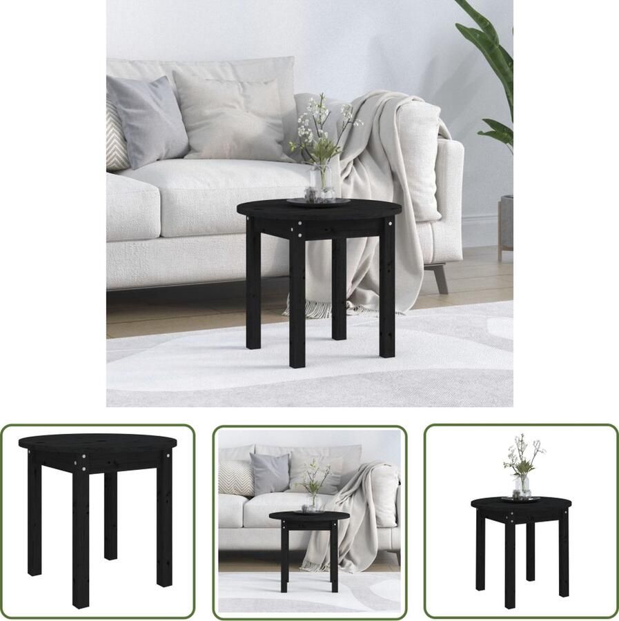 The Living Store Salontafel Grenenhout á 45 x 40 cm Rustieke uitstraling Salontafel Houten Salontafel Grenenhout Salontafel Zwarte Salontafel Kleine Salontafel - Foto 2