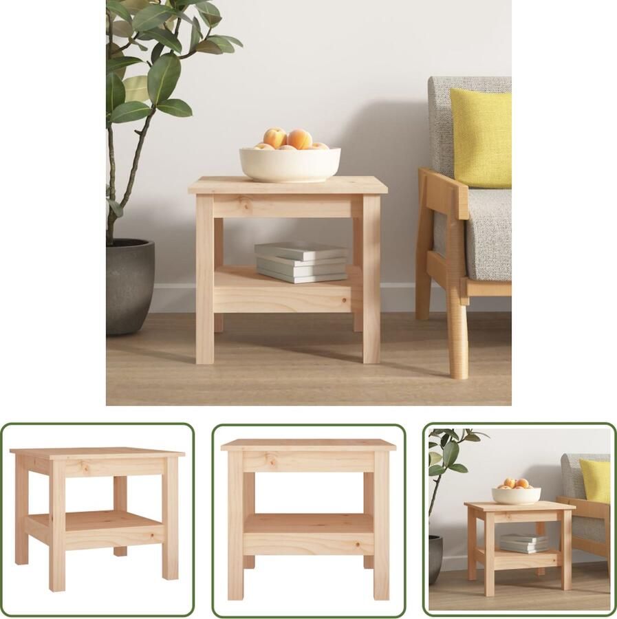 The Living Store Salontafel Massief Grenenhout Opbergschap 45x45x40cm Salontafel Houten Salontafel Grenenhouten Salontafel Salontafeltje Bijzettafel