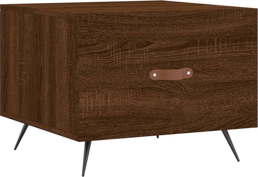 VidaXL Salontafel 50x50x40 cm bewerkt hout bruin eikenkleur Salontafel Houten Salontafel Bruin Eiken Salontafel 50x50cm Kleine Salontafel