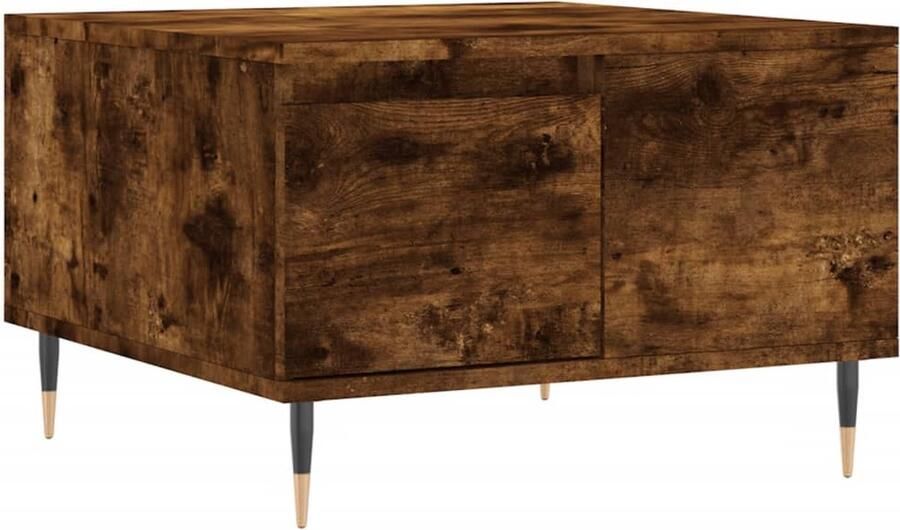 The Living Store Salontafel 55x55x36 5 cm bewerkt hout gerookt eikenkleurig Salontafel Bijzettafel Houten Salontafel Gerookte Eiken Meubels Stoere Salontafel