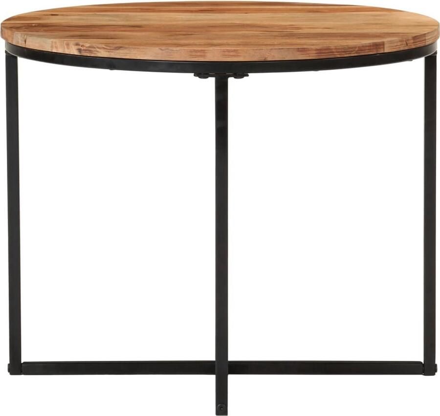 VidaXL Salontafel 55x55x45 cm massief acaciahout en ijzer Salontafel Houten Salontafel Acaciahout Salontafel Industrieel Design Salontafel Bruin