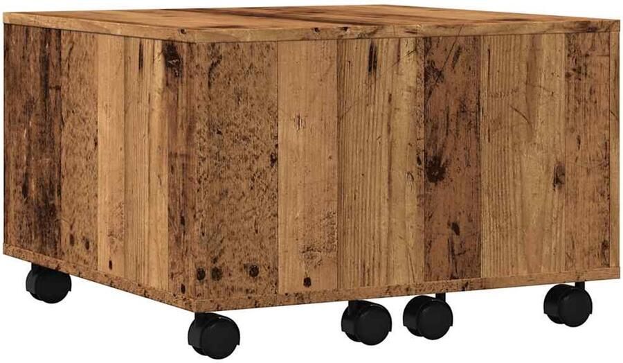 VidaXL Salontafel 60x60x38 cm bewerkt hout oud houtkleurig Salontafel Salontafels Bijzettafel Banktafel
