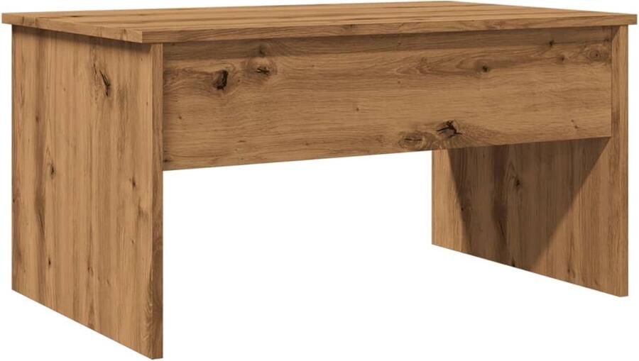 The Living Store Salontafel 80x50 5x41 5 cm bewerkt hout artisanaal eikenkleurig Salontafel Lift Top Tafel Multifunctionele Tafel Houten Salontafel Eiken Kleurige Tafel