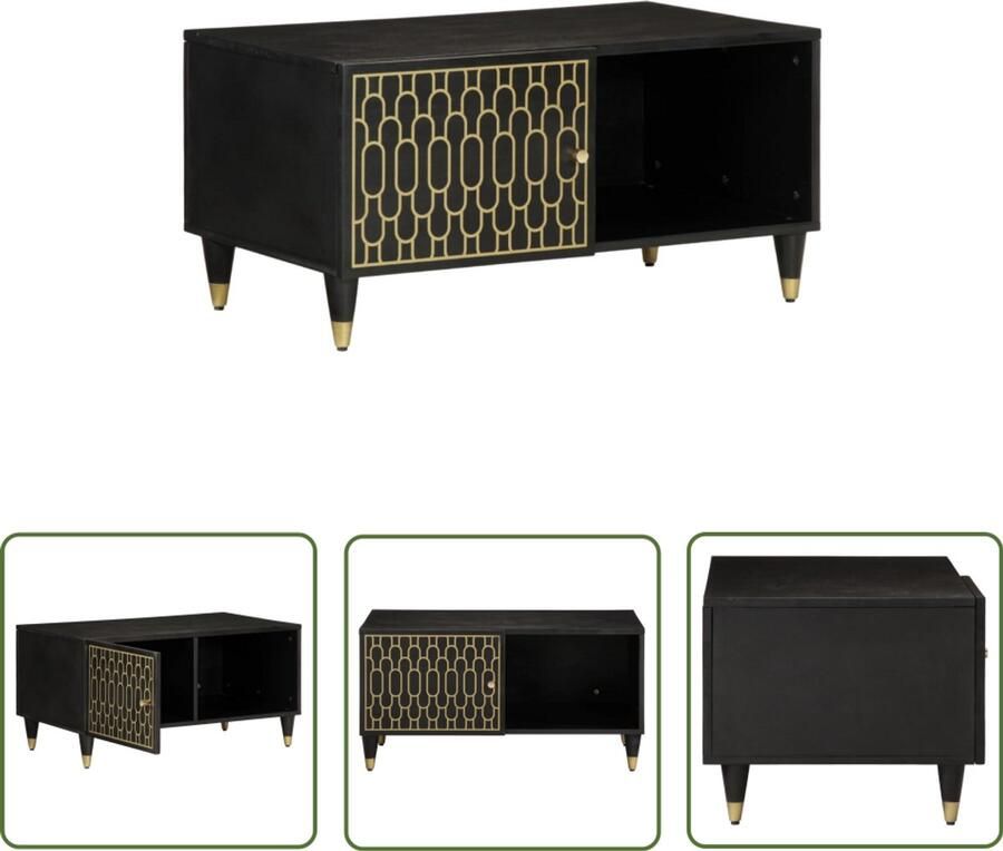 VidaXL Salontafel 80x50x40 cm massief mangohout Salontafel Houten Salontafel Mangoholztaslontafel Vintage Salontafel Industriële Salontafel