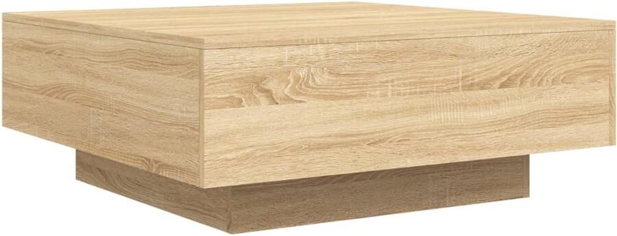 The Living Store Salontafel 80x80x31 cm spaanplaat sonoma eikenkleurig Salontafel Houten Salontafel Eiken Salontafel Tv Tafeltje Bijzettafel