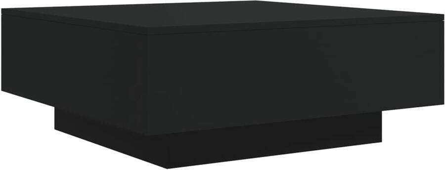 The Living Store Salontafel 80x80x31 cm spaanplaat zwart Salontafel Houten Salontafel Zwarte Salontafel Kleine Salontafel Bijzettafel