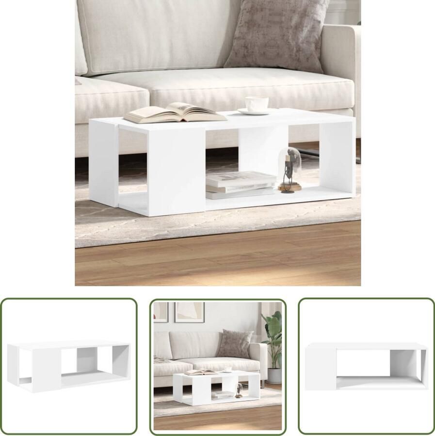 VidaXL Salontafel 89 5x48x30 cm bewerkt hout wit Salontafel Houten Salontafel Witte Salontafel Living Room Furniture Koffietafel