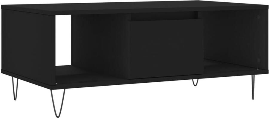 VidaXL Salontafel 90x50x36 5 cm bewerkt hout zwart Salontafel Houten Salontafel Zwarte Salontafel Kleine Salontafel Compact Salontafel