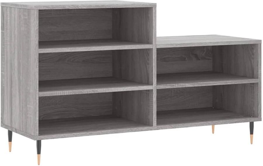 The Living Store Schoenenkast Sonoma Eiken 102 x 36 x 60 cm Duurzaam Materiaal Schoenenkast Houten Schoenenkast Schoenen Organisatie Bergruimte Entree Kast
