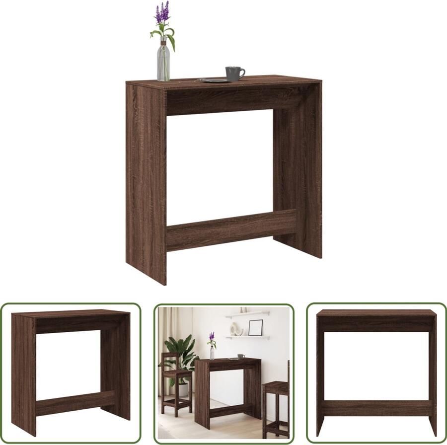 VidaXL Bartafel 102x50x103 5 cm bewerkt hout bruin eikenkleur Bartafel Houten Tafel Salontafel Eettafel Leefruimte