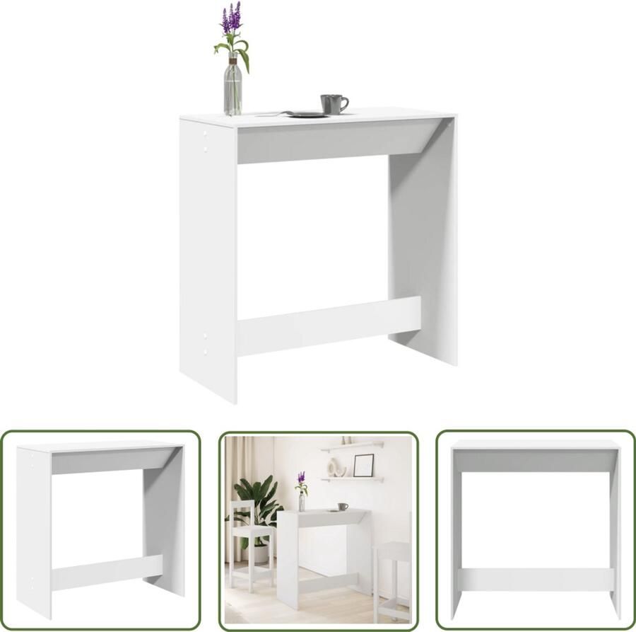 The Living Store Bartafel 102x50x103 5 cm bewerkt hout wit Bartafel Houten Tafel Bistrotafel Cafetafel Witte Tafel