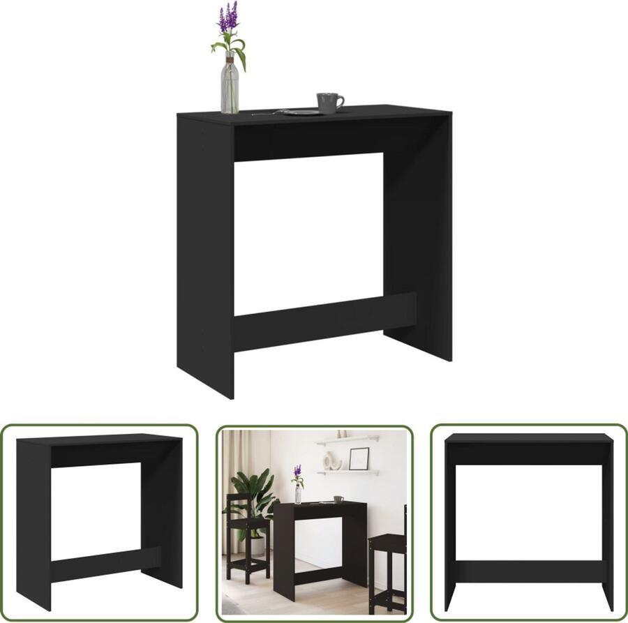 The Living Store Bartafel 102x50x103 5 cm bewerkt hout zwart Bartafel Zwarte Bartafel Houten Bartafel Hoogstaande Tafel Lounge Tafel
