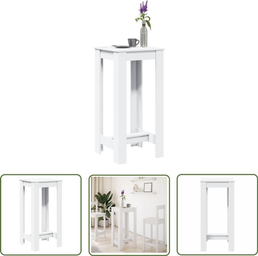 The Living Store Bartafel 51x50x103 5 cm bewerkt hout wit Bartafel Houten Bartafel Witte Bartafel Hoge Tafel Lounge Tafel