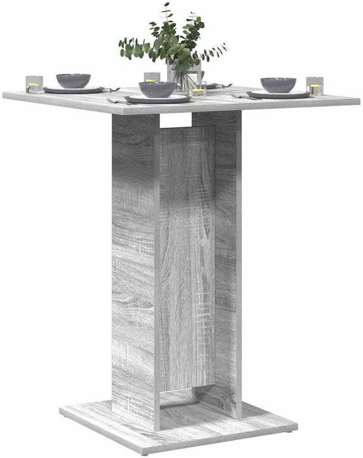 The Living Store Bistrotafel Praktisch bewerkt hout 60 x 60 x 75 cm Grijs sonoma eiken Bistrotafel Houten Tafel Salontafel Eetkamertafel Kleine Tafel - Foto 3