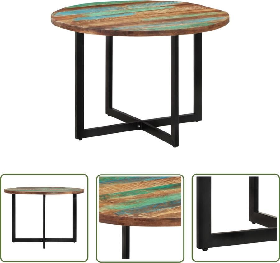 The Living Store Eetkamertafel Hout 110 x 75 cm Meerkleurig Eetkamertafel Houten Tafel Multikleurige Tafel Vintage Tafel Industriële Tafel - Foto 2