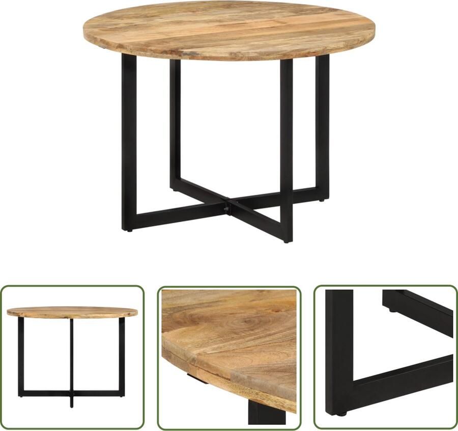 The Living Store Eetkamertafel Hout 110 x 75 cm Retro stijl Eetkamertafel Houten Tafel Mangohout Tafel Vintage Tafel Retro Tafel
