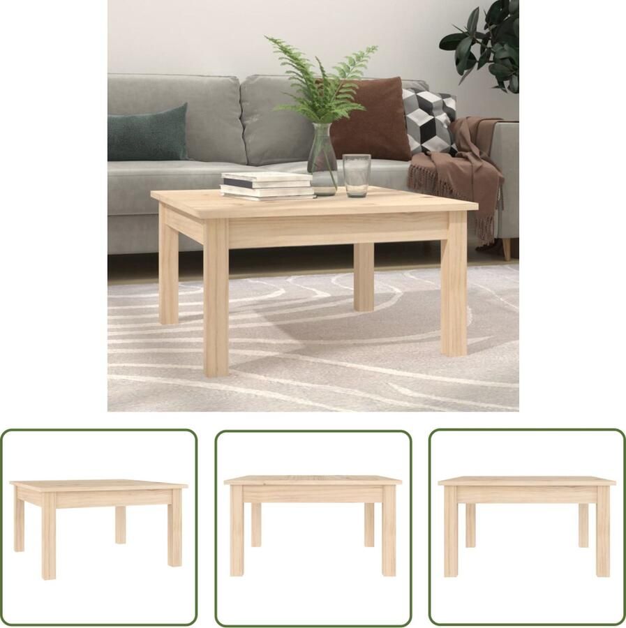 The Living Store Salontafel Grenenhout 55x55x30cm Rustiek Ontwerp Salontafel Houten Tafel Grenenhout Tafel Rustic Tafellaar Moderne Salontafel - Foto 2